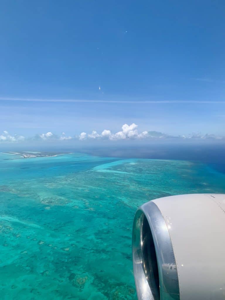 flying over turks and caicos