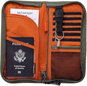 ZOPPEN Passport Holder Family RFID Passport Wallet, Passport Holder Women/Men, Travel Wallet Documents Organizer Zipper Case with Removable Wristlet Strap