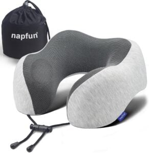 Travel Neck Pillow for Airplane 100% Pure Memory Foam